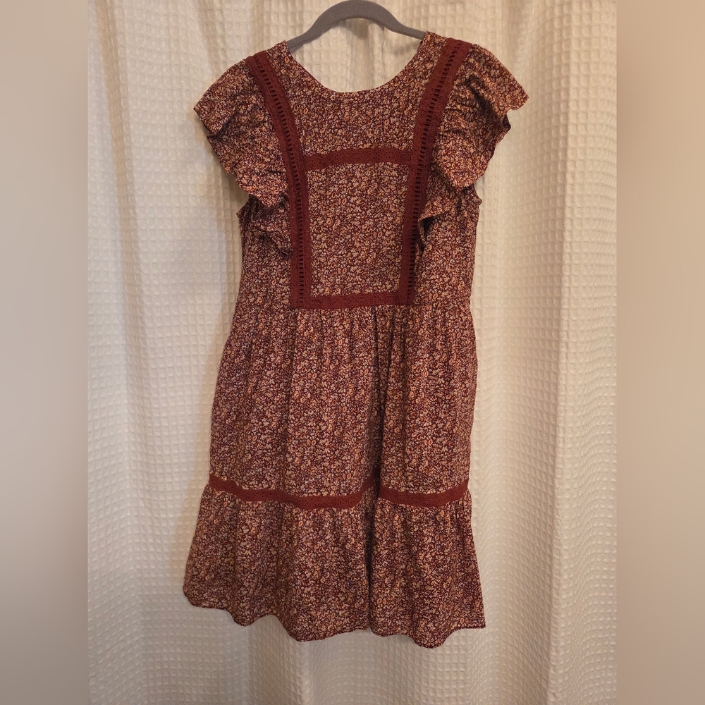 Madewell Burgandy Floral Dress